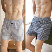 Men's pure cotton Arlo pants, loose boxer shorts, pluse-sized high-waisted all-cotton pajae pants, fat shorts, four-cornered trouser cuffs thumbnail 4