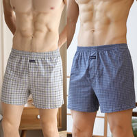 Men's pure cotton Arlo pants, loose boxer shorts, pluse-sized high-waisted all-cotton pajae pants, fat shorts, four-cornered trouser cuffs thumbnail 8