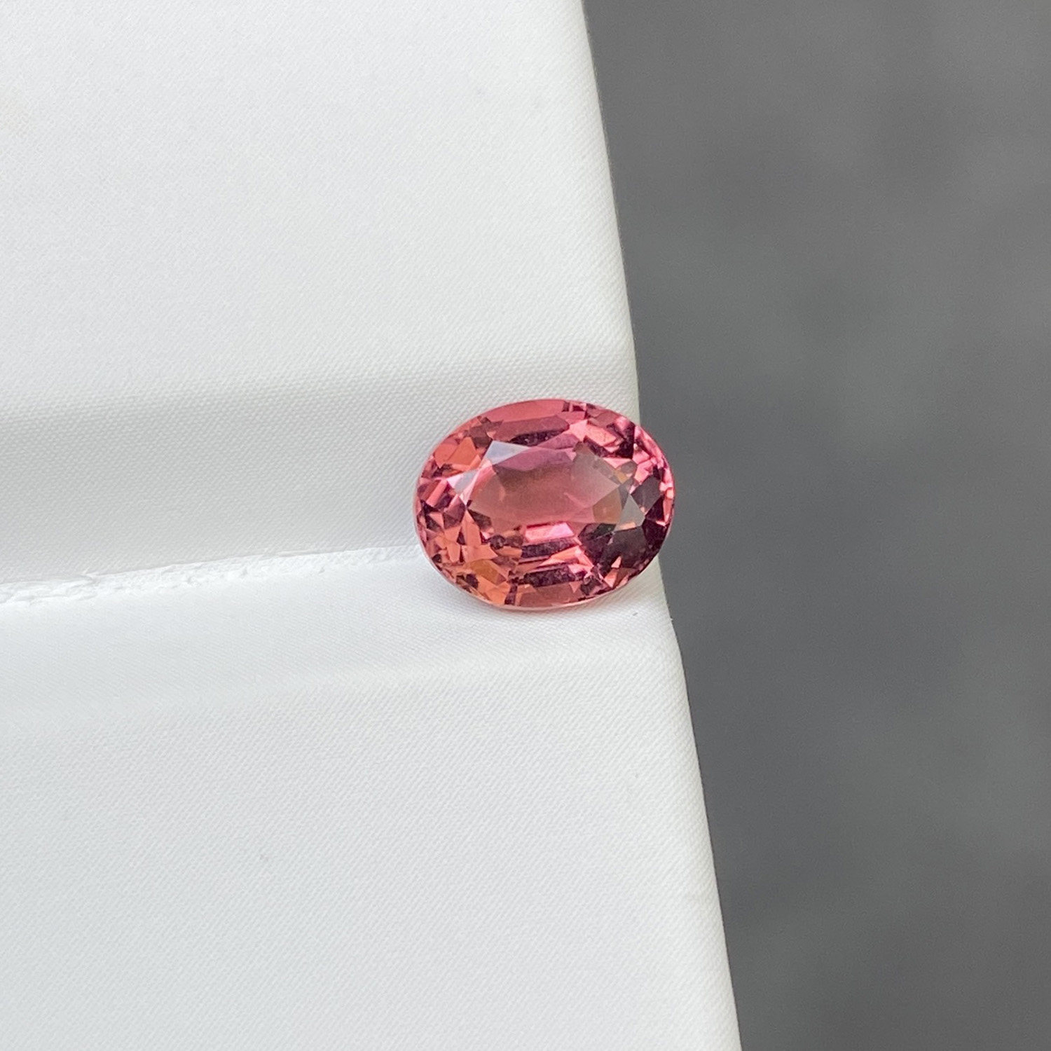 【一氏】精品礼物1.1克拉天然粉红碧玺裸石椭圆戒面干净闪亮定制