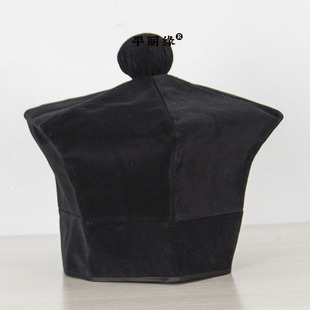 京剧戏曲罗帽螺帽老生家院武生帽子黑罗帽家丁帽武松帽六角素罗帽