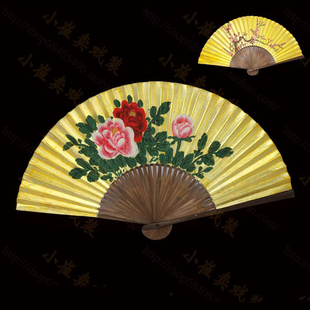 金扇子戏装道具  戏曲戏剧演出京剧贵妃小生扇子撒金扇镀金泥金扇