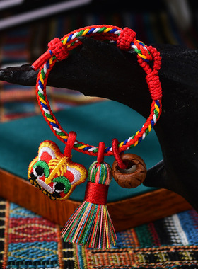 端午节宝宝手链艾草五彩绳套装