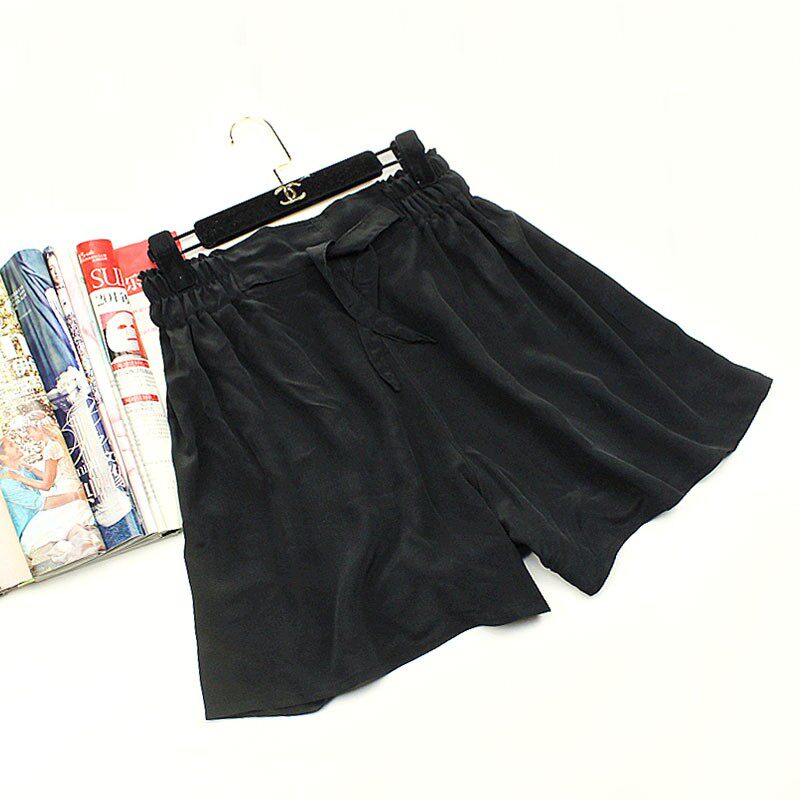 潮品真絲裙褲 歐洲站桑蠶絲中長裙18夏裝女時尚飄帶高腰闊腿短裙在類目 女裝/女士精品, 褲子, 休閒褲中 - 來自Buy2taobao.com提供專業的淘寶代購服務