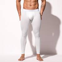 Autumn and winter new men's thermal underwear, Modal thin solid color no-wear underwear, stretch line pants, underpants, base layer and thermal pants thumbnail 7