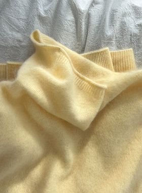 蛋黄色高领毛衣女款2025新款冬可外穿内搭打底衫百搭修身显瘦上衣
