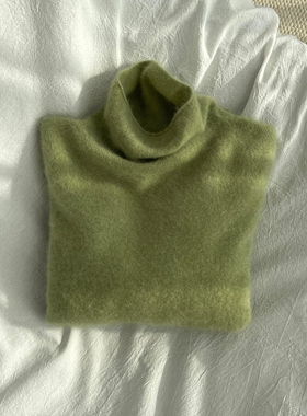 牛油果绿色针织高领毛衣女款2025年新款冬季可外穿内搭打底衫上衣