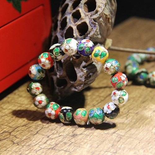 diy手串库存老货铜胎掐丝珐琅