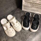 新款 软底韩版 包头防滑护士平底凉鞋 2023夏季 白色洞洞鞋 女式 半拖鞋