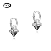 POCK原创潮酷简约金属感耳扣高级感银黑撞色设计耳环嘻哈小众耳饰