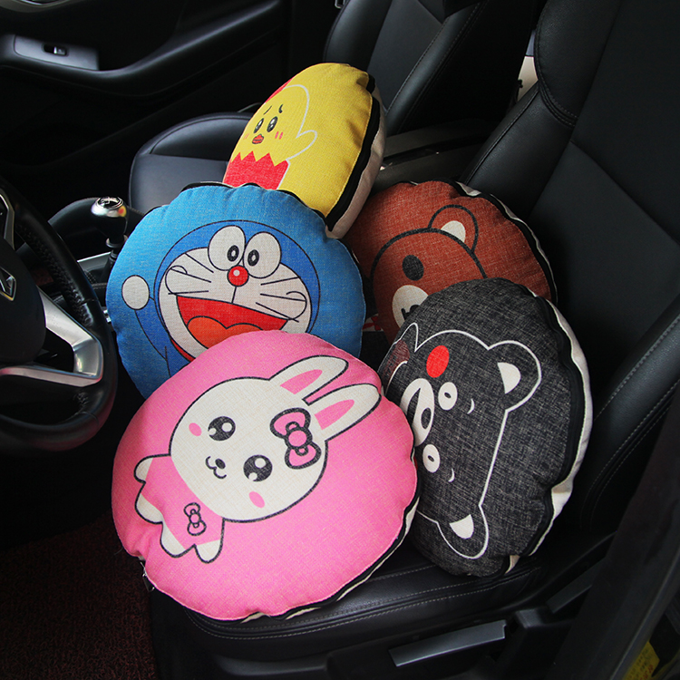 汽车抱枕卡通可爱学生午睡床头靠枕车用腰靠办公客厅靠垫套印花