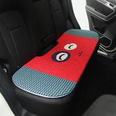 亚麻汽车坐垫四季 防屁股痛可爱 通用卡通座垫单片女士棉麻冬加厚款