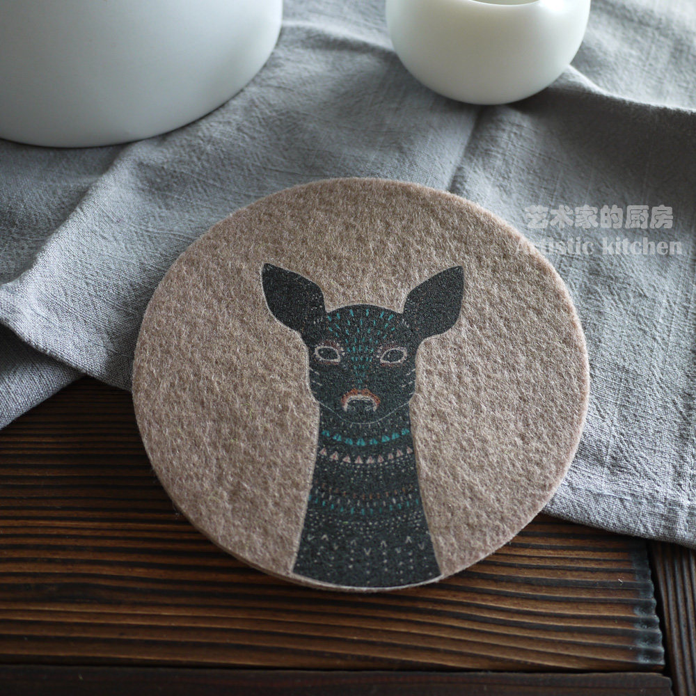 INS 스타일 차 코스터 북유럽 펠트 플레이스 매트 냄비 및 그릇 매트 흡수성 및 단열 장인이 손수 제작 20 위안 이상 구매시 무료 배송