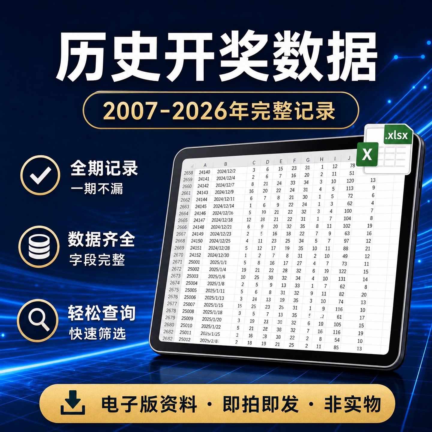 大乐透2007001期到今历史开奖结果查询数据Excel表格记录持续更新