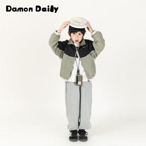 DAMON薄款秋季立领撞色夹克外套