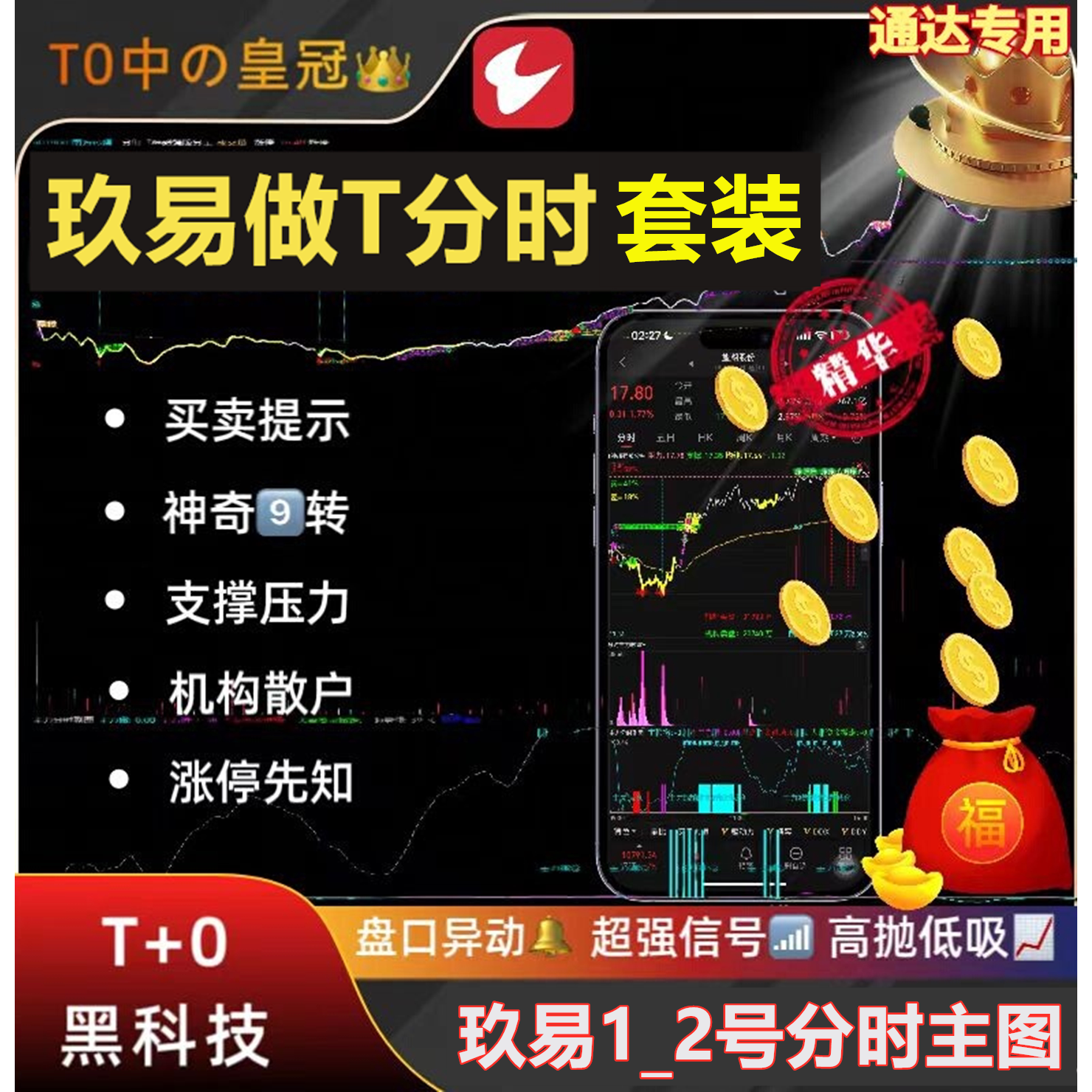 玖易1_2号分时做T解套神器高抛低吸日均线买卖点转债期货股票指标