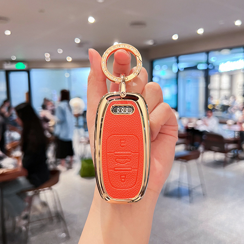 适用奥迪12/14/15/16/17/18款A6L轿车男士女小车锁匙扣壳钥匙包套