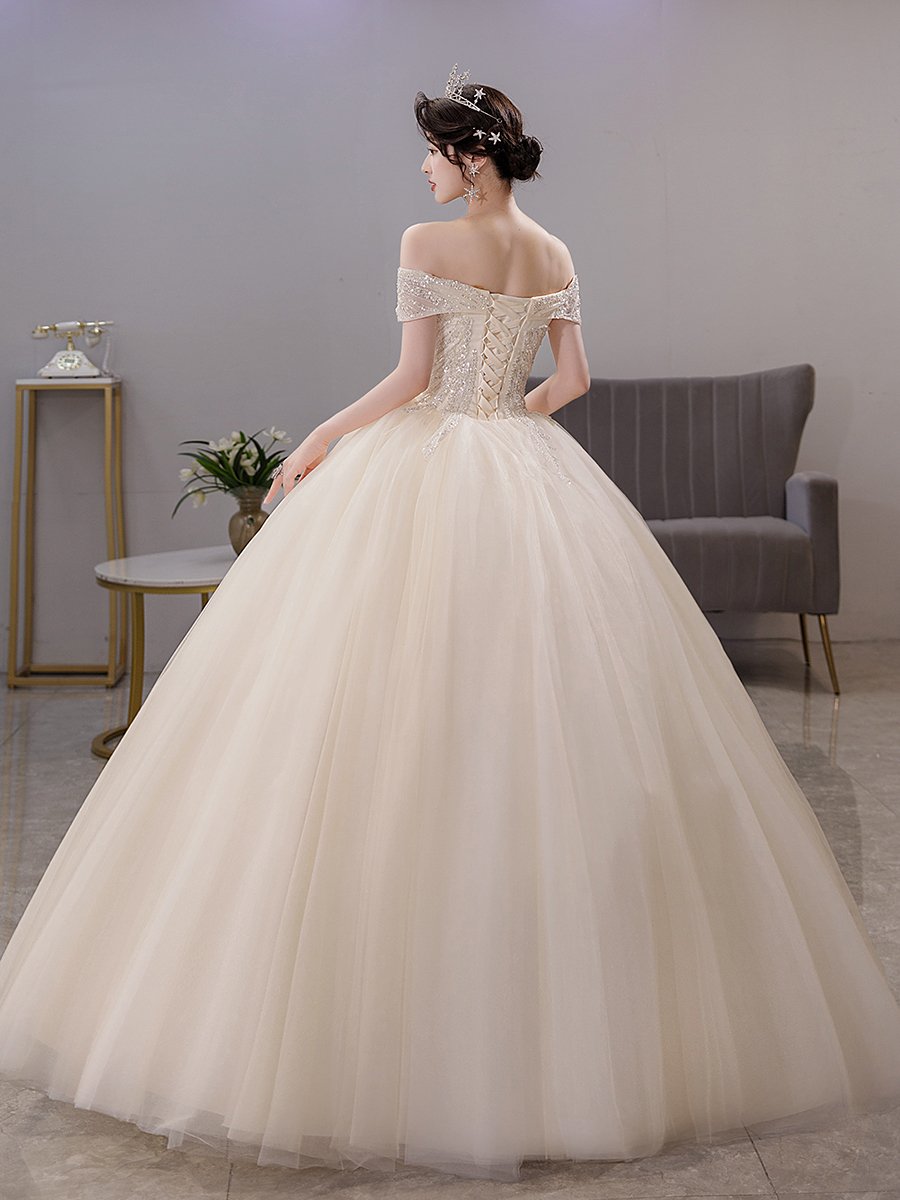 French light wedding dress 2024 new temperament main wedding dress court champagne bride French light wedding dress 2024 new temperament main wedding dress court champagne bride