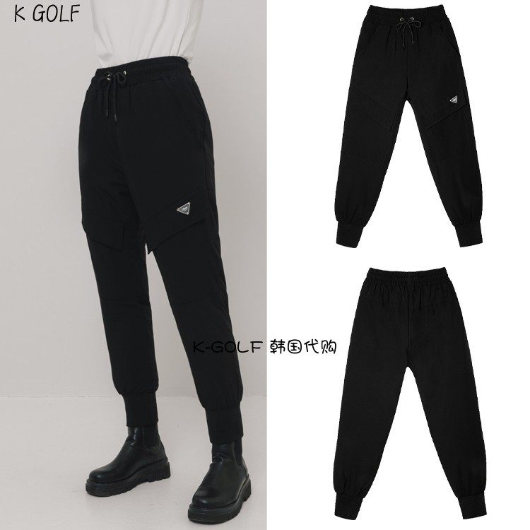 18 OBER韩国正品代购高尔夫球服24年女秋冬羽绒保暖口袋慢跑长裤