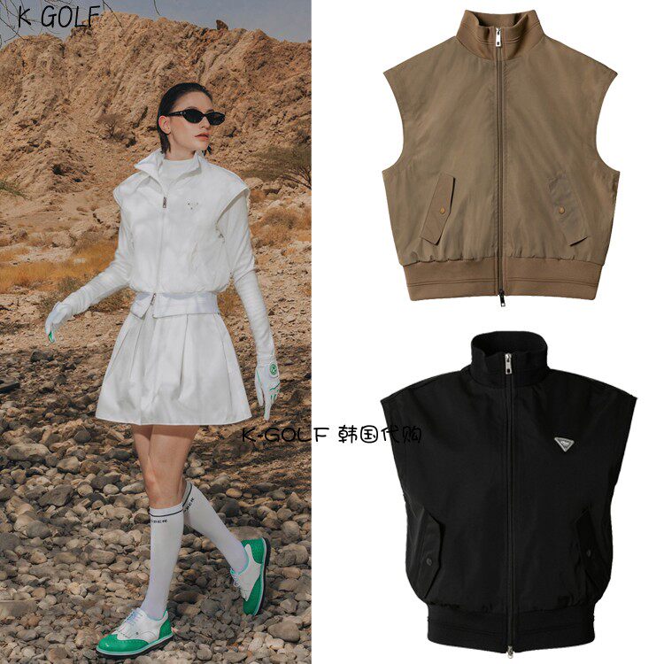 18 OBER韩国正品代购高尔夫球服24年女秋季拉链防风无袖外套背心