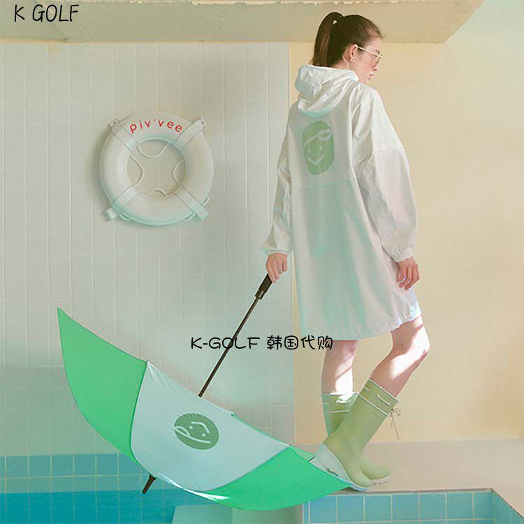 PIVVEE韩国正品代购高尔夫用品23年女四季款拼色轻质防水长柄雨伞