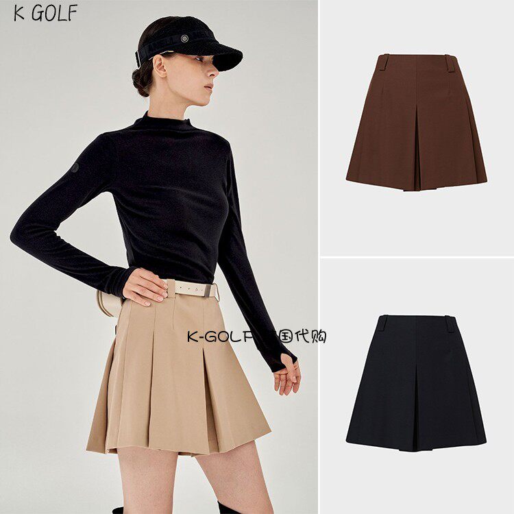 韩国代购ANELL高尔夫球服22年冬女裙裤高密度弹力棉面料golf短裙