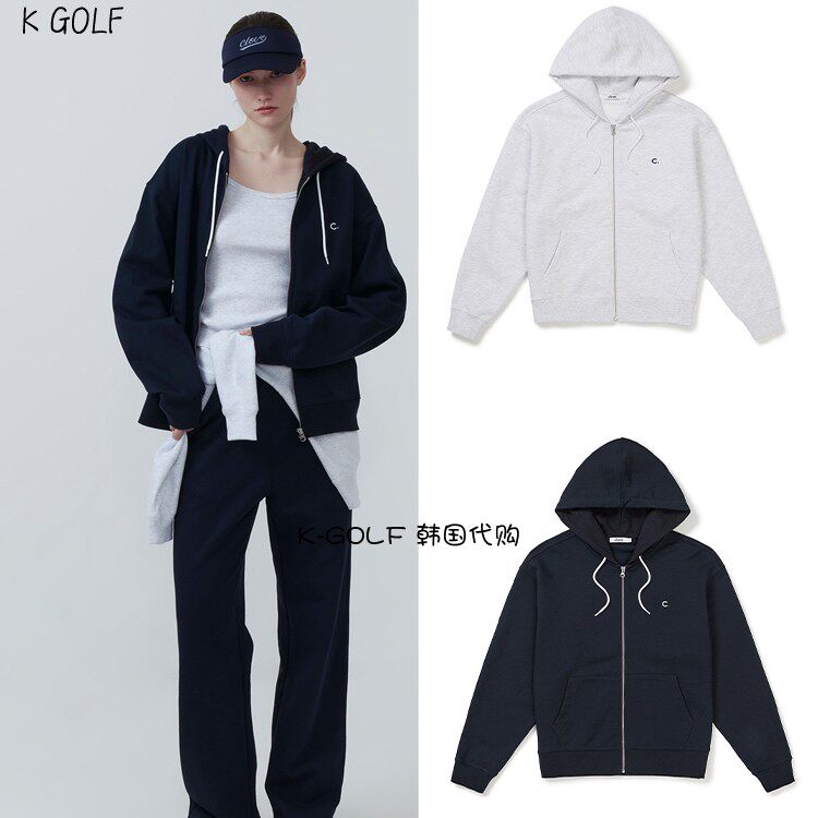 CLOVE韩国正品代购高尔夫球服25年男女春超大连帽衫拉链长袖外套