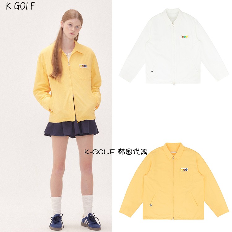 PIVVEE韩国正品代购高尔夫球服24年女秋棉质衬里舒适链条刺绣风衣
