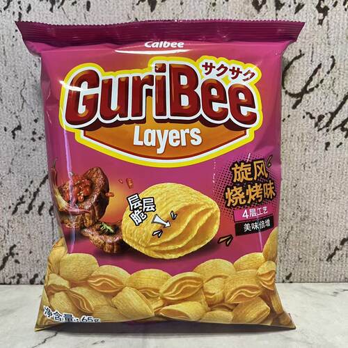 临期特卖 印尼进口Calbee烧烤味层层脆65g 膨化食品 休闲小零食