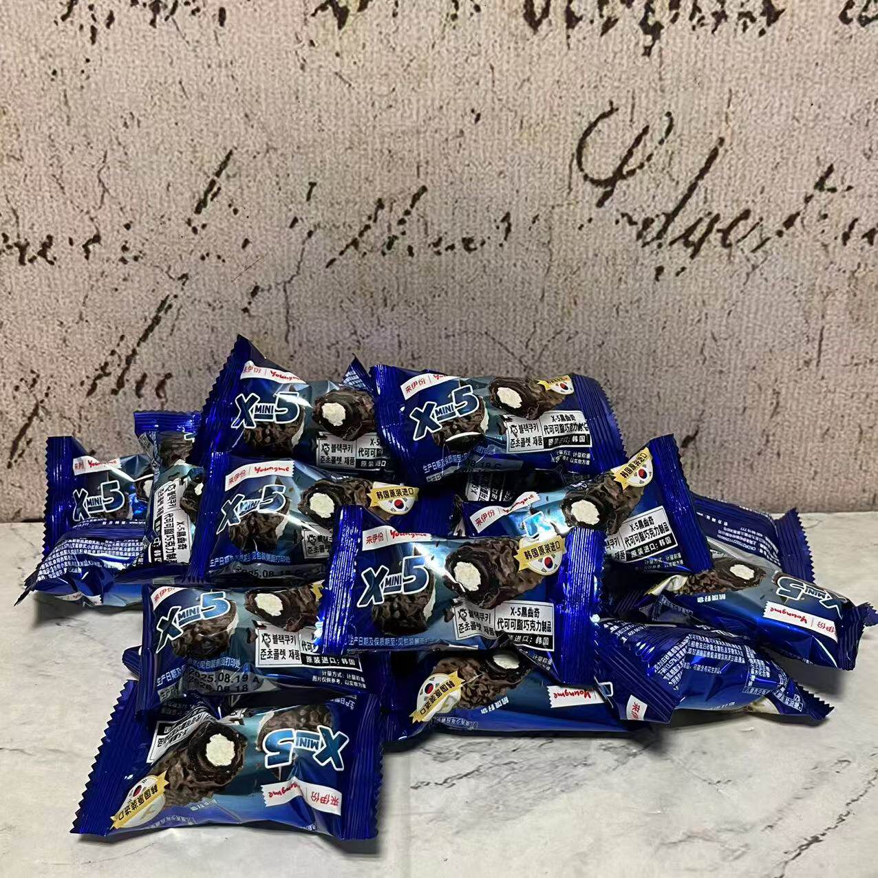 临期特卖 来伊份X-5黑曲奇巧克力棒500g韩国进口美味夹心抗饿酥脆