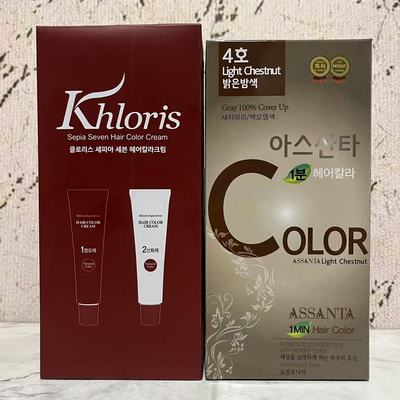 特价售卖 韩国进口倩女康丝 深棕色自然黑亮栗棕色精华染发膏60g