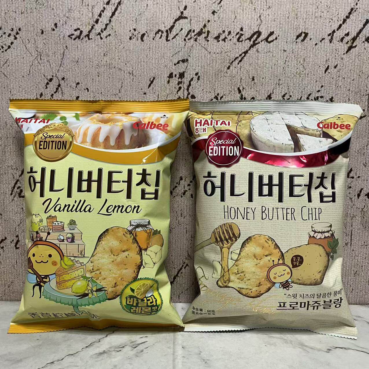 临期特卖 韩国进口海太香草柠檬蜂蜜黄油奶酪味薯片60g 休闲零食