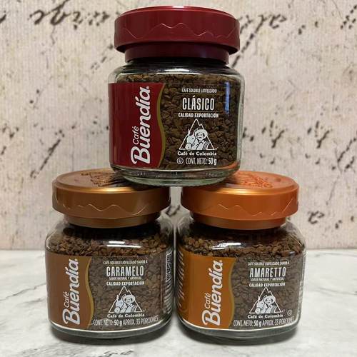 特价售卖 哥伦比亚进口BO恩杏仁酒焦糖风味冻干速溶咖啡50g瓶装