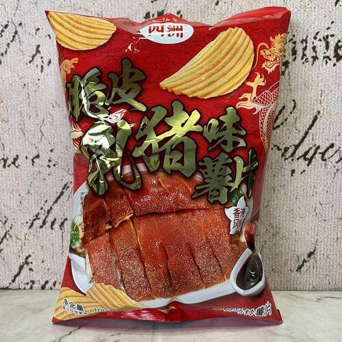 临期裸价特卖 四洲脆皮乳猪味薯片100g袋装 原切马铃薯片休闲零食