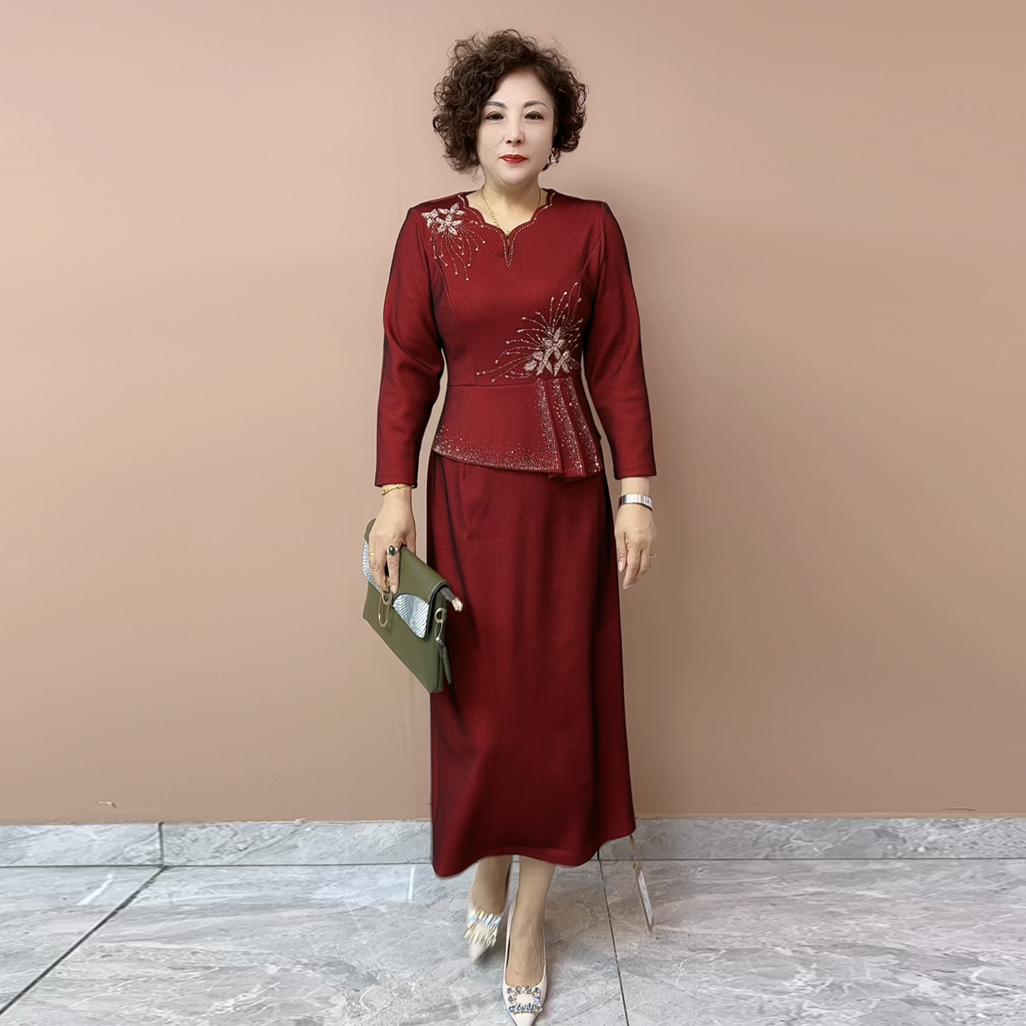 喜婆婆喜妈妈婚礼宴会旗袍连衣裙