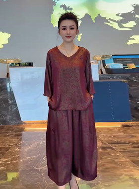 减龄优雅大气妈妈装两件套夏季女