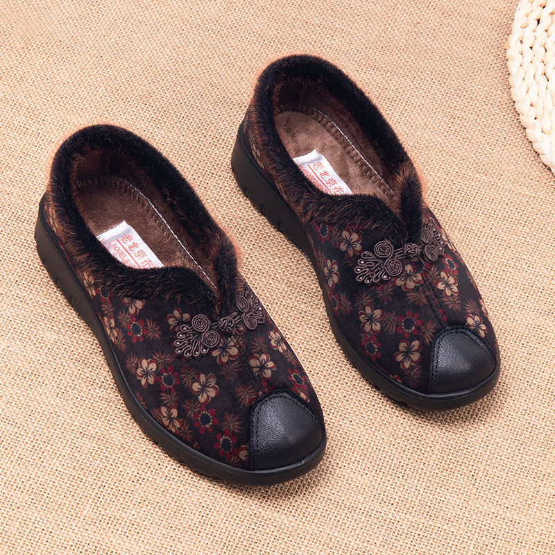 老北京布鞋女款秋冬薄绒二棉老人鞋加绒保暖妈妈鞋防滑老太太棉鞋,女鞋,棉鞋,淘宝优惠券,粉丝福利购,淘宝优惠卷