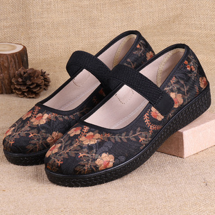 春秋新款老人鞋女老北京布鞋女防滑妈妈鞋软底奶奶鞋大脚骨奶奶鞋