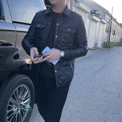 冬季新款百搭男士皮棉服