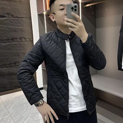 秋冬菱形立领薄棉外套棉衣