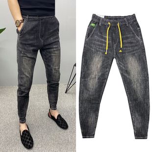 休闲牛仔长裤 新款 修身 小脚弹力百搭潮韩版 牛仔裤 网红束脚裤 男秋季
