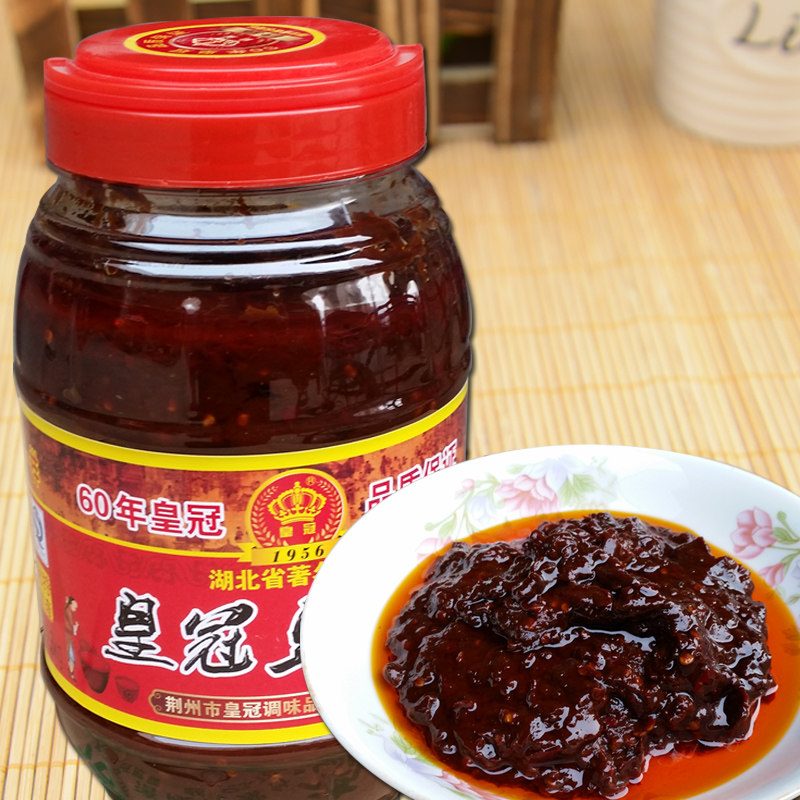 湖北特产皇冠豆瓣酱荆沙水煮鱼油焖大虾红油蚕豆瓣酱红烧肉甜面酱