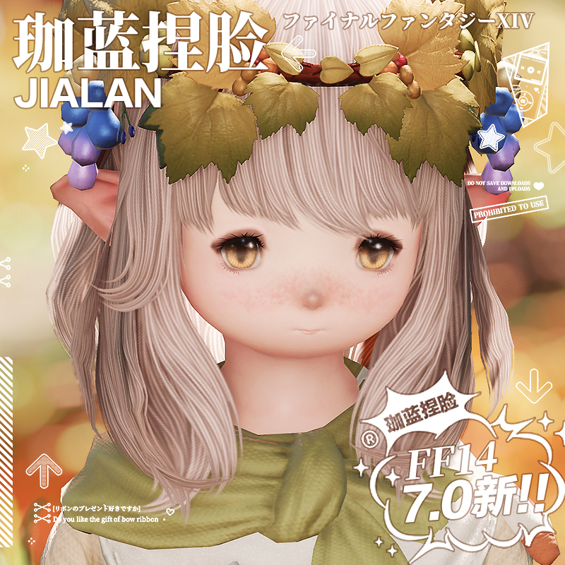 【珈蓝】最终幻想14 ff14捏脸数据脸型 平原女3母肥 果果 7.0新版
