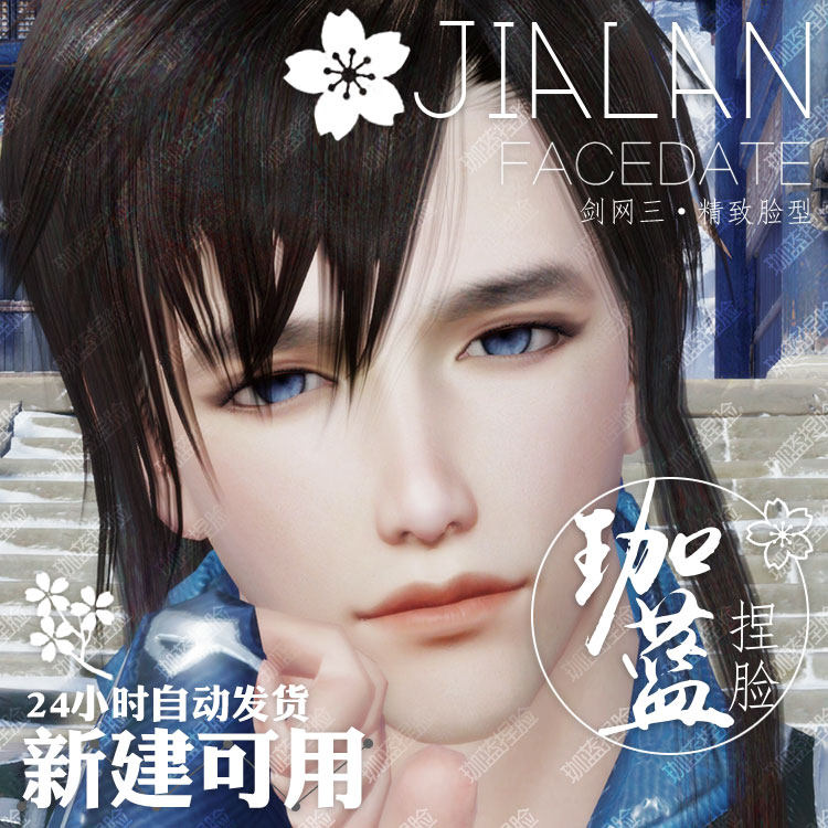 【珈蓝】剑三成男捏脸 剑3成男脸型数据 旗舰版写意脸刹那 可新建