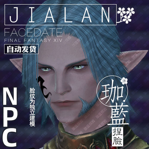 【珈蓝】最终幻想14 ff14捏脸数据脸型 NPC 精灵男精【于里昂热】