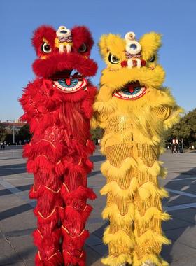 单人羊毛舞狮全套成人舞狮道具南狮醒狮小狮子头儿童单人舞狮表演