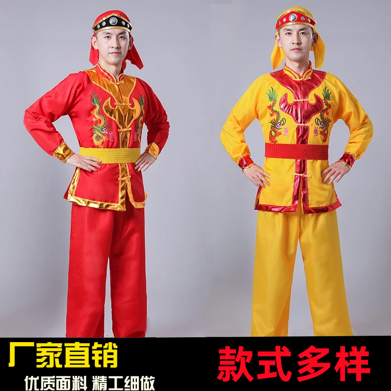 新款威风锣鼓服装演出服打鼓服腰鼓队武术服舞龙舞狮服装抬花轿服-封面