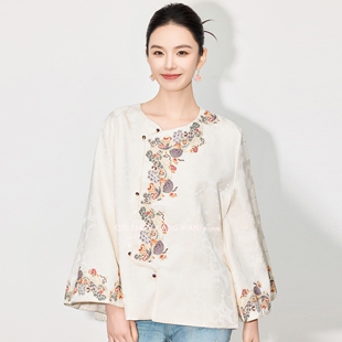 【山月记】高端重工春装新款宽松上衣新中式国风绣花高级感外套女