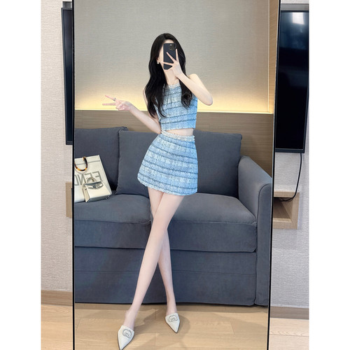 千金大小姐小香风粗花呢两件套