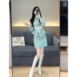 高级感法式 小香风套装 秋季 爆款 复古港味气质名媛两件套裙 2024新款