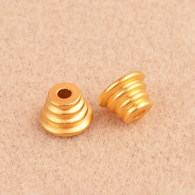 新款塔头沙金螺纹弟子珠提溜diy手工饰品万向轴隔珠佛珠三通塔帽